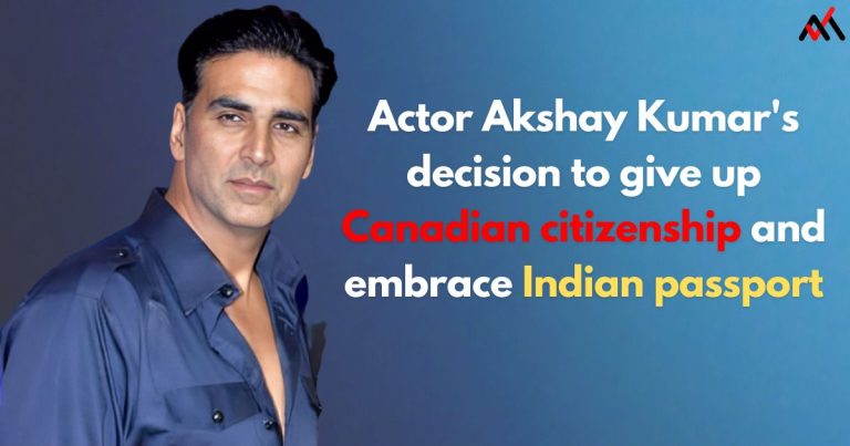 Bollywood superstar Akshay Kumar has recently announced his decision to give up his Canadian citizenship and fill out the necessary forms to change his passport to an Indian one.