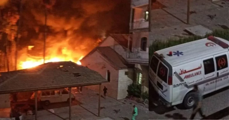 Al-Ahli Baptist Hospital explosion in Gaza city
