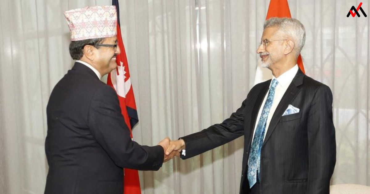 Dr. S Jaishankar meeting with the Foreign Minister of Nepal, N.P. Saud
