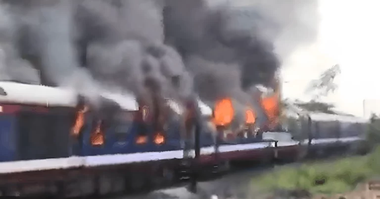 Fire outbreak in DEMU train coaches