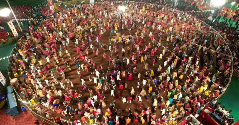 Garba dance in Gujarat, sky sight (Pic: PTI)