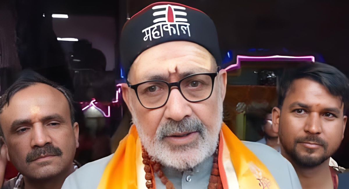 Union Minister Giriraj Singh speaks to the media after narrowly escaping an attack during a Janta Darbar in Begusarai, Bihar.