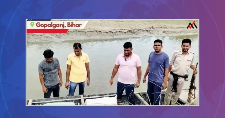 Gopalganj Police apprehend four individuals and seize 180 liters of foreign liquor smuggled via boat in Gopalganj, Bihar