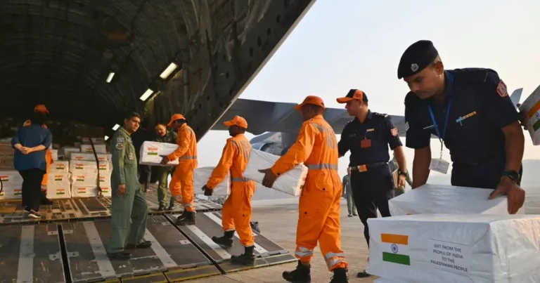 Indian Air Force (IAF) dispatched an aid-laden C-17 flight bound for El-Arish airbase in Egypt.