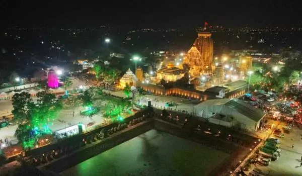 Lingaraj Temple at night during Maha Shivratri
