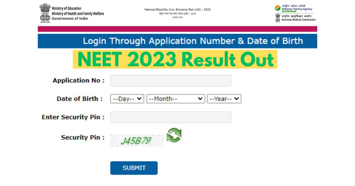 National Testing Agency (NTA) announces the results for the National Eligibility cum Entrance Test-Undergraduate (NEET UG) 2023