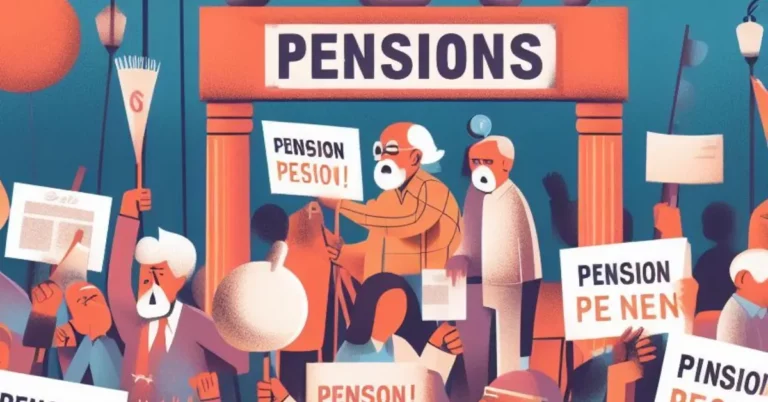 Graphic containing old-age people representing demand for sustainable pension scheme in India