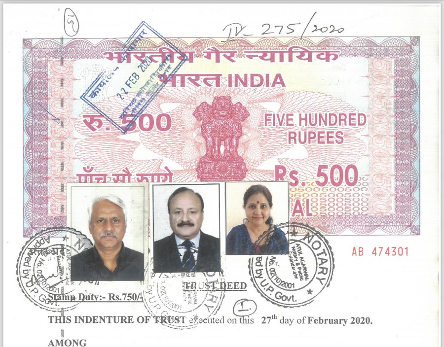 Blacklisted Pushpendra Kulshrestha Under Investigation: Government Scrutiny on 'Trust India Foundation' for Alleged Financial Fraud 2 Trust Deed of Trust India Foundation, registered on February 27, 2020, featuring trustees Pushpendra Kulshrestha, Capt. Sikander A. Rizvi, and Alka Prabhakar.
