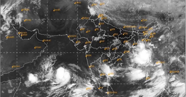 Satellite view of Intensifying Cyclone
