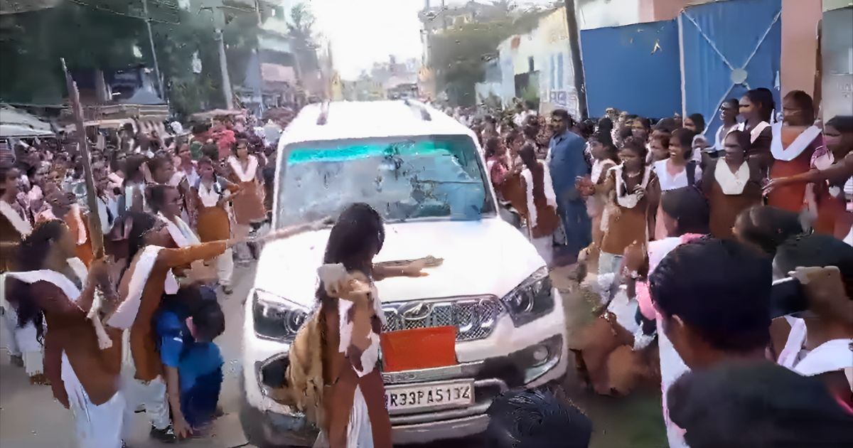 Students Pelt Stones on Block Education Officer's Car During Protests